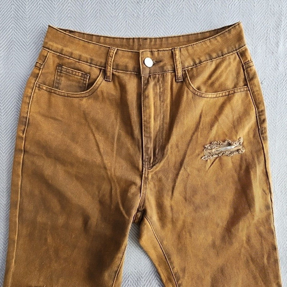 Shein Jeans Women's Size M (29x29) Flare Leg Copper Acid Wash Stretch Y2K Boho - Picture 8 of 16